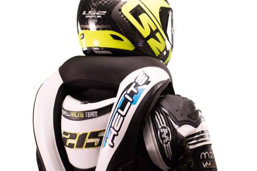 Kamizelka skorzana z elektroniczna poduszka powietrzna HELITE E- Gp-Air na kombinezon z garbem